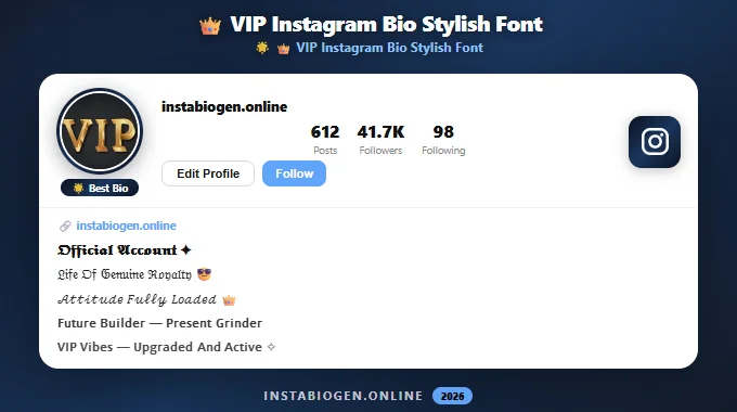 VIP Best Instagram Bios