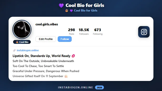Cool Bio for Instagram for Girls