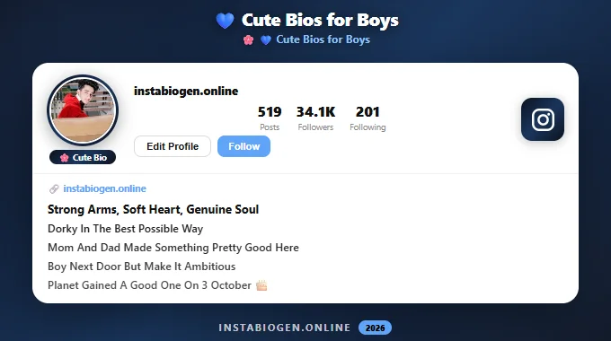 Cute Instagram Bios for Boys