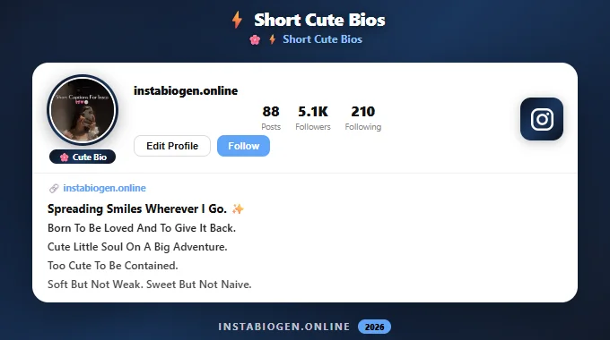 Short Cute Instagram Bios
