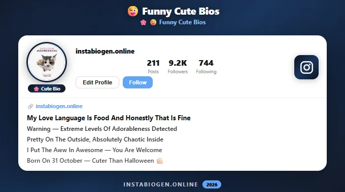 Funny Cute Instagram Bios