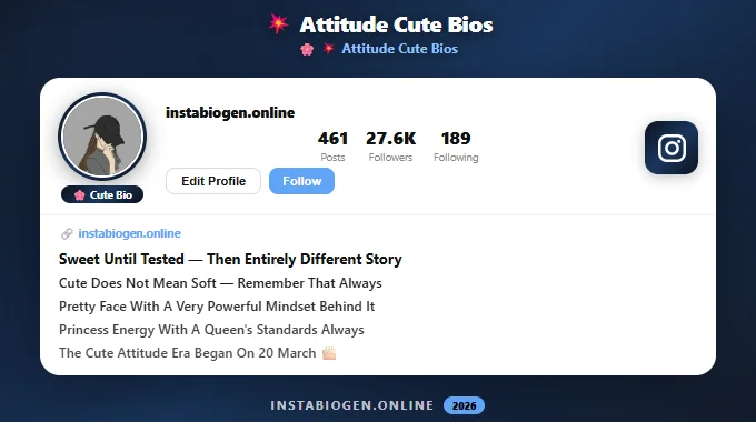 Attitude Cute Instagram Bios