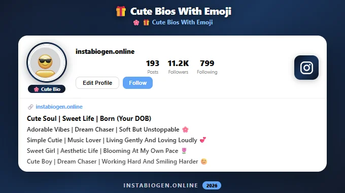 Cute Instagram Bios with Emoji